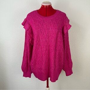 NWT Downing Studio Pink Long Sleeve Sweater Size 3X